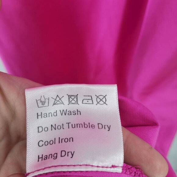 O.p.t. womens small pink Dona satin slip maxi dress polyester blend barbie - Picture 4 of 14